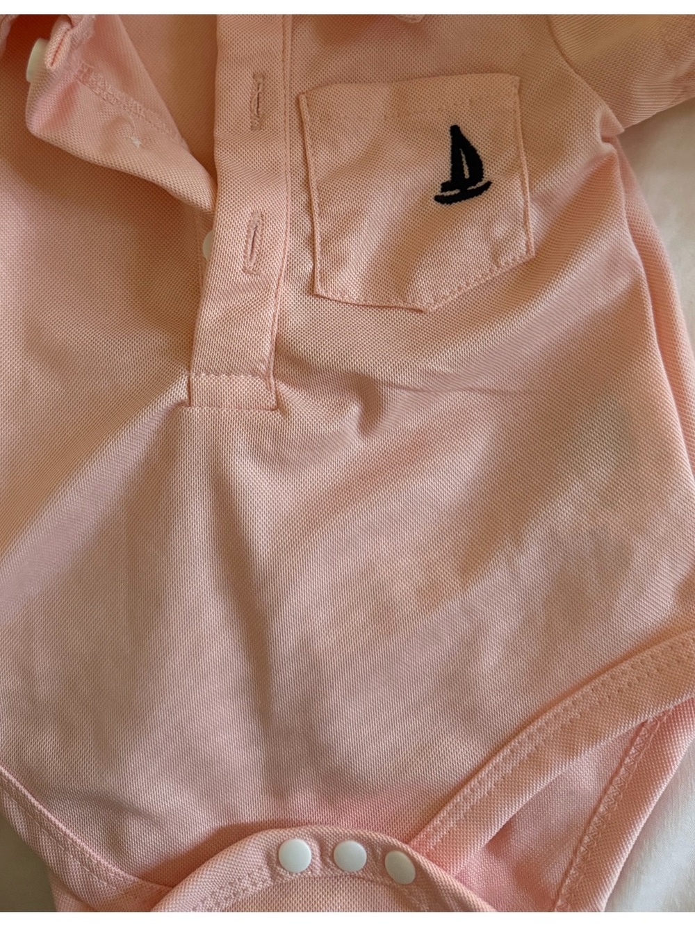 Baby Pink Sailboat Pocket Bodysuit